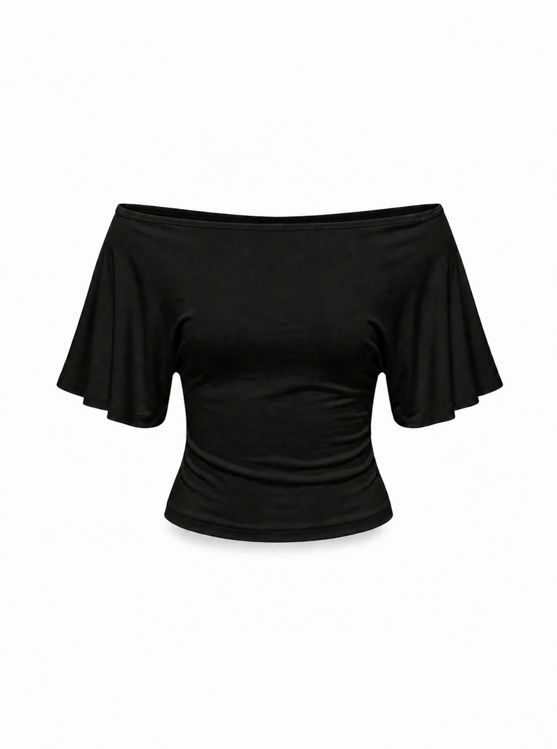 Off-Shoulder Schwarz Blanko 3:4