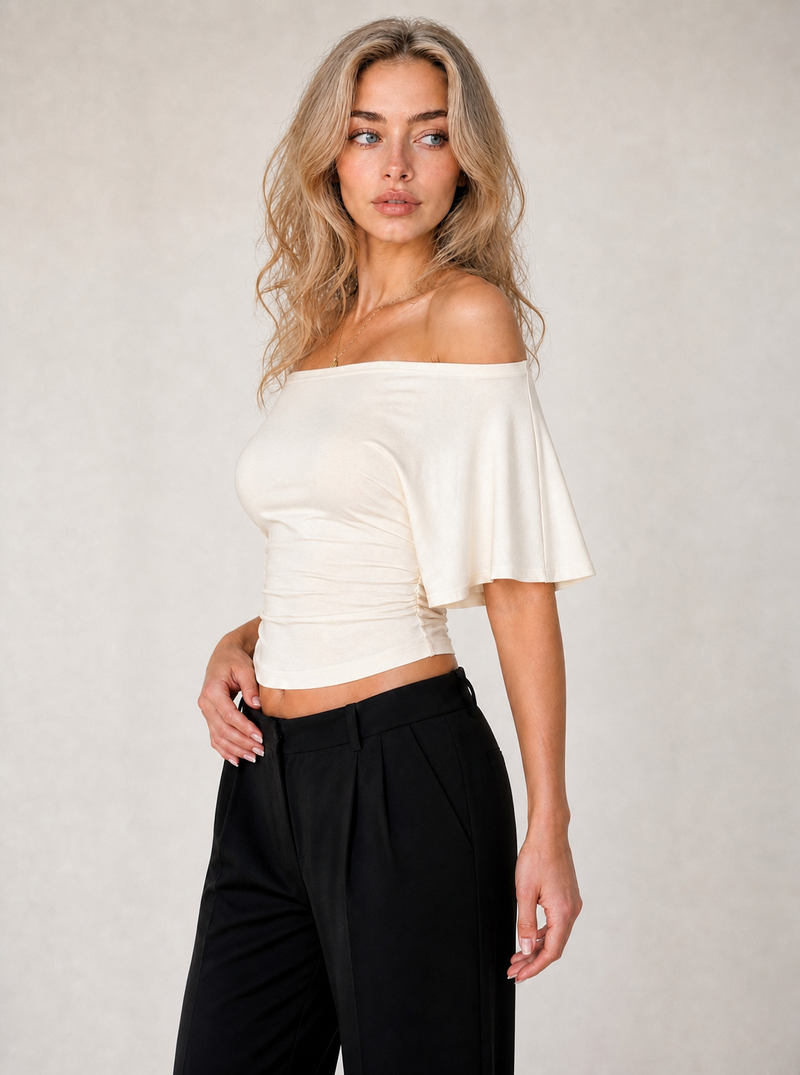 Off-Shoulder Top, Halbprofil