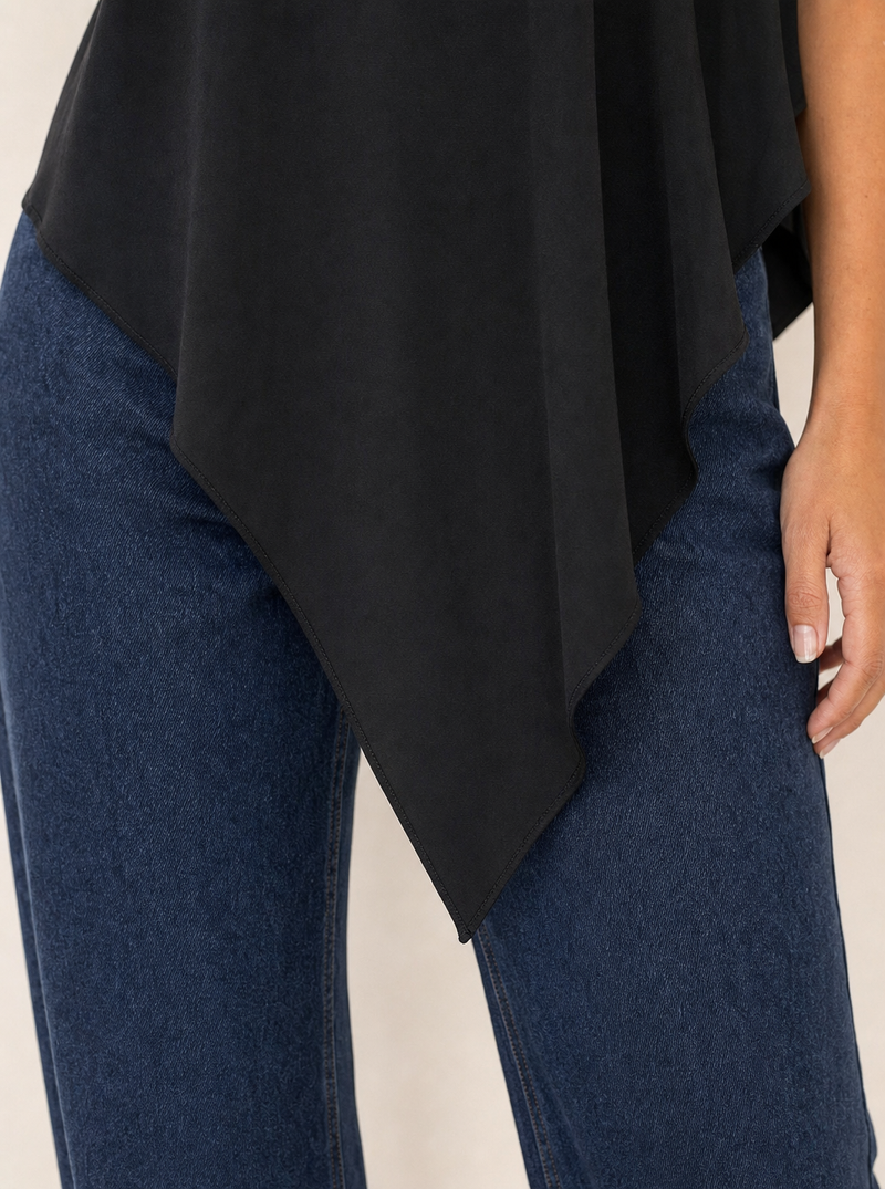 Zipfel-Top mit asymmetrischem Saum, Detail Zipfelsaum